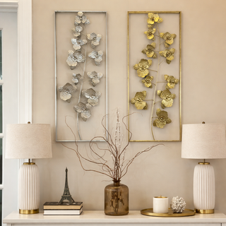 Elegant Metal Floral Wall Décor Frame
