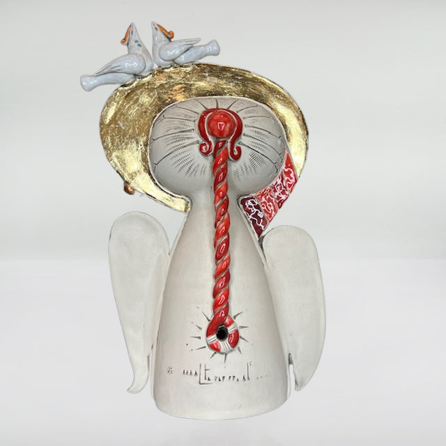 Angel of Peaceful Wings – Love Angel Ceramic Sculpture by Aram Hunanyan
