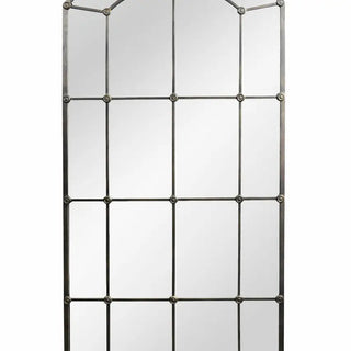 Vintage-Style Tall Cast Iron Wall Mirror