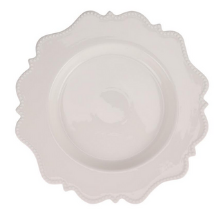 Ivory Beaded Scalloped Charger