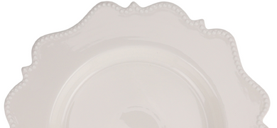 Ivory Beaded Scalloped Charger