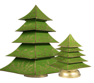 Green & Gold Branch Chinoiserie Tree | Elegant Asian-Inspired Accent