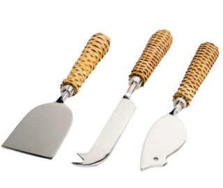Basketweave 3-Piece Cheese Set | Elegant Tabletop Serveware
