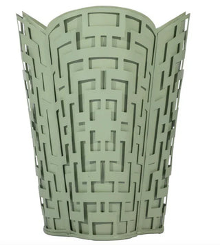 Dark Celadon Fretwork Wastepaper Basket & Tissue Holder (3 Options) | Elegant Bath Décor