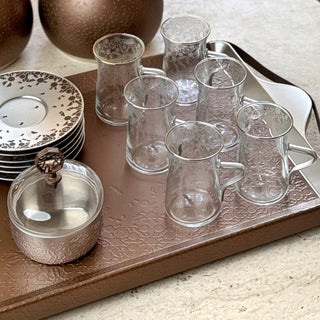 Nourhan - Tea Set (19-Pc) - Bronze & Silver