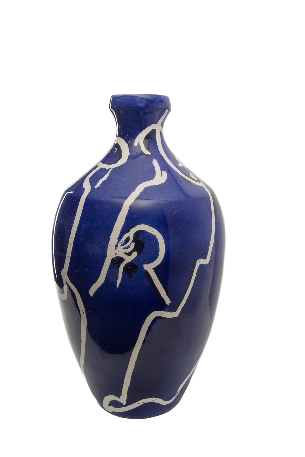 Pablo Large Vase - Blue w/ White & Black or White w/ Blue & Green