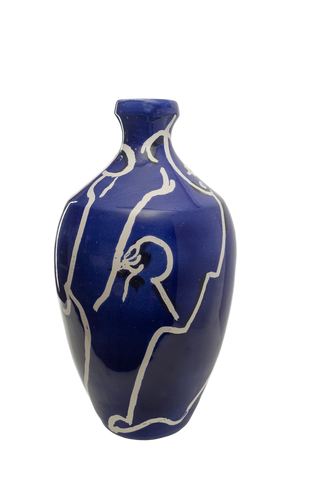 Pablo Large Vase - Blue w/ White & Black or White w/ Blue & Green