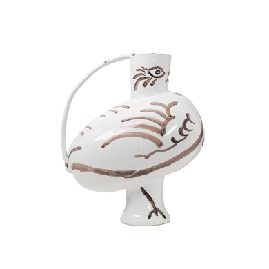 Pablo Pitcher – White with Blue or Dark Brown Décor