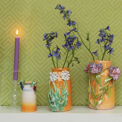 Medium Mango Vase with White Flowers