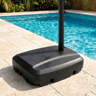 220-Lb. Fillable Cantilever Patio Umbrella Base with Wheels – Black