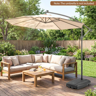220-Lb. Fillable Cantilever Patio Umbrella Base with Wheels – Black