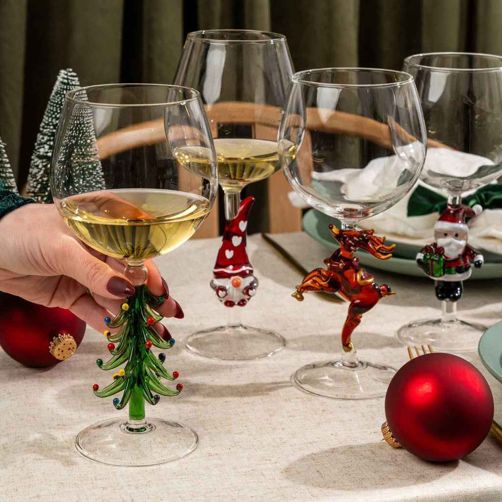 3D Christmas Tree Wine Glasses – Set of 2