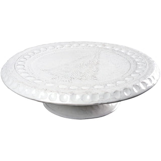 Cake plate, White w/Etched Tree