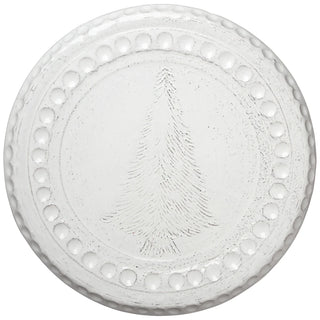 Cake plate, White w/Etched Tree