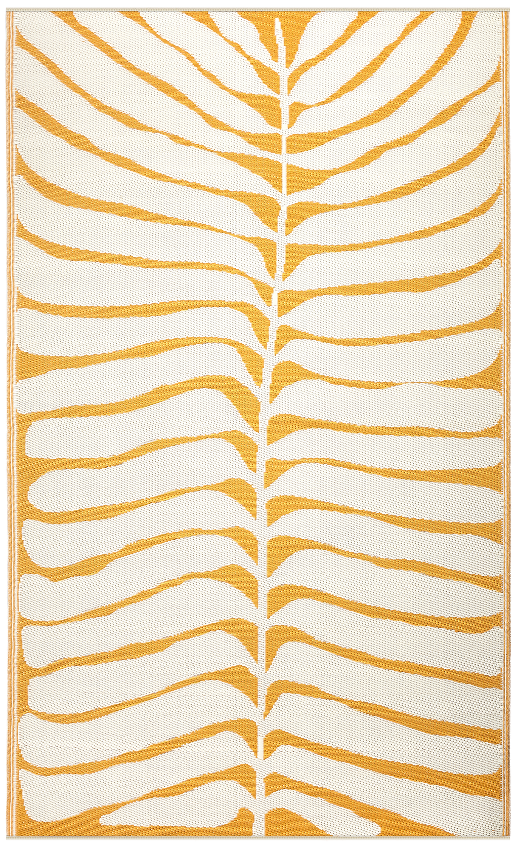 Hilo Honey Tropical Leaf Reversible Outdoor Patio Rug