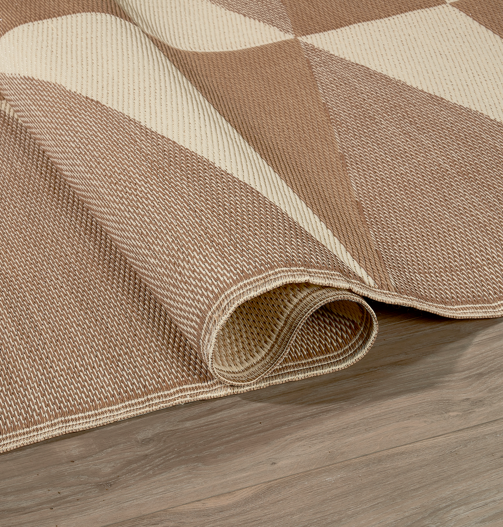 Tucson Natural Geometric Reversible Outdoor Patio Rug