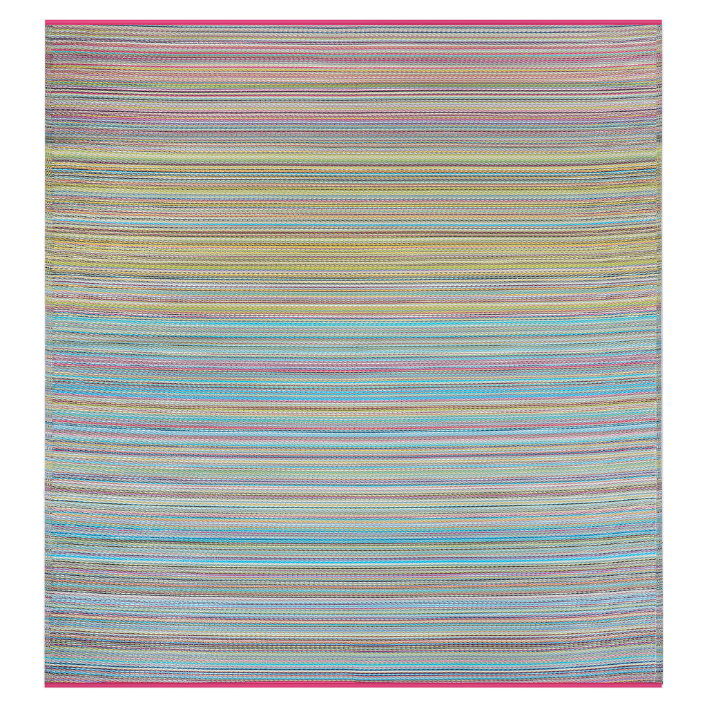 Cancun Candy Striped Reversible Outdoor Patio Rug