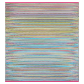 Cancun Candy Striped Reversible Outdoor Patio Rug