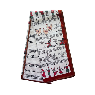 Elegant 12 Days of Christmas Double-Sided Tea Towel
