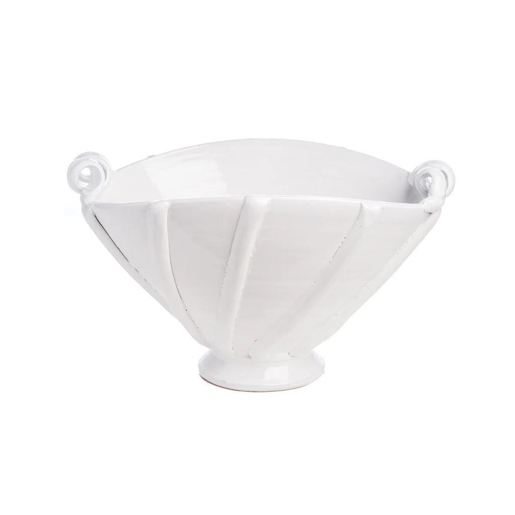 White Ceramic Bowl/Cachepot/Centerpiece with Birds