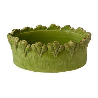 Les Fleur Oval Centerpiece in Ivory & Green | Medium or Large