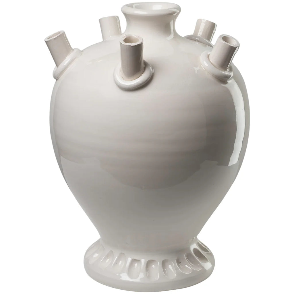 Tall Tulipiere, White/Sage Green