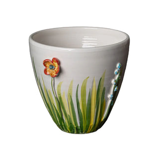 Colorful Flower Cachepot | Handmade Italian Ceramic Planter