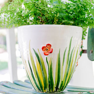 Colorful Flower Cachepot | Handmade Italian Ceramic Planter