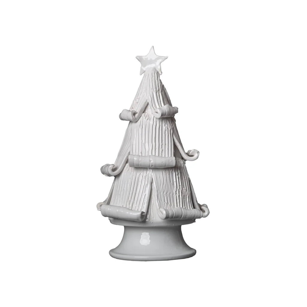 White Christmas Tree with Curled Branches, Medium/Large