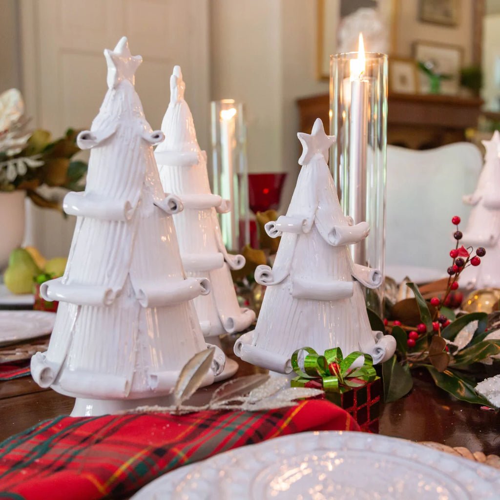 White Christmas Tree with Curled Branches, Medium/Large
