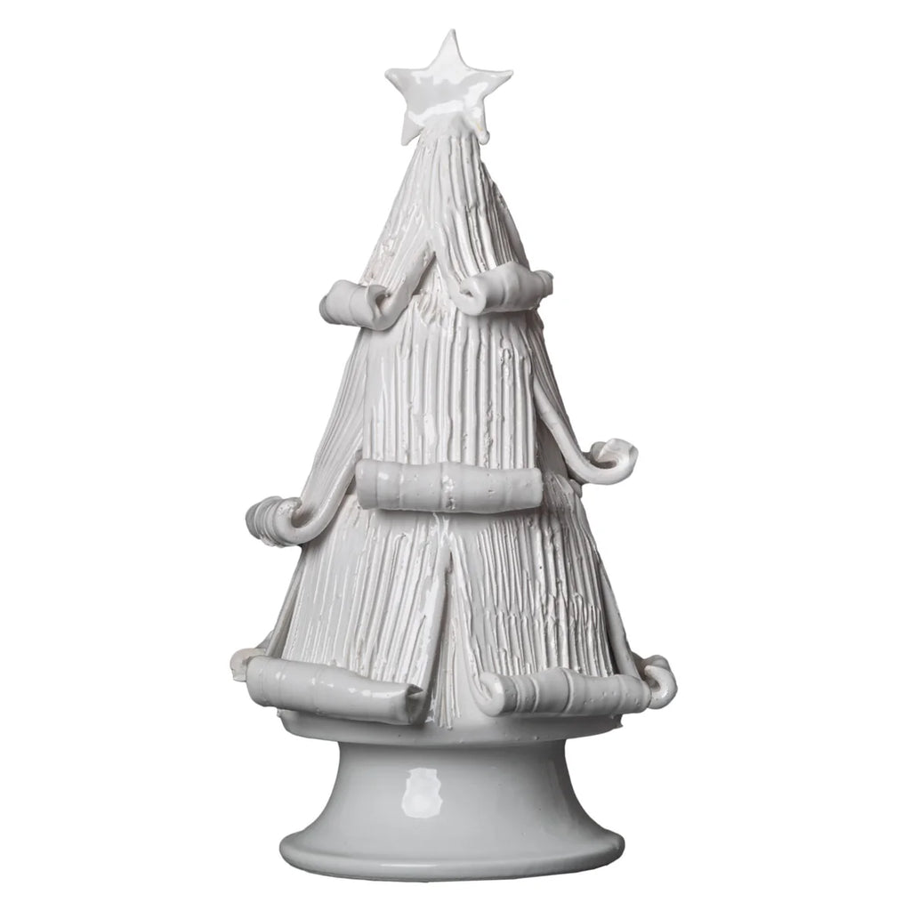 White Christmas Tree with Curled Branches, Medium/Large