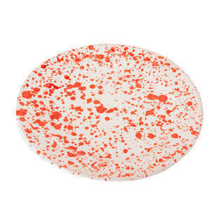Taverna Speckled Dessert/Dinner Plate, Red/White, Set of 4