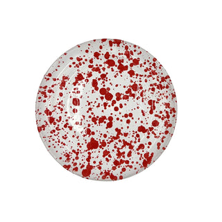 Taverna Speckled Dessert/Dinner Plate, Red/White, Set of 4