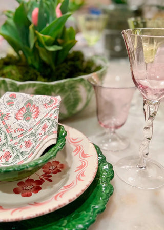 Compagnia Bowl/Platter, Large, Pink/Green Radish