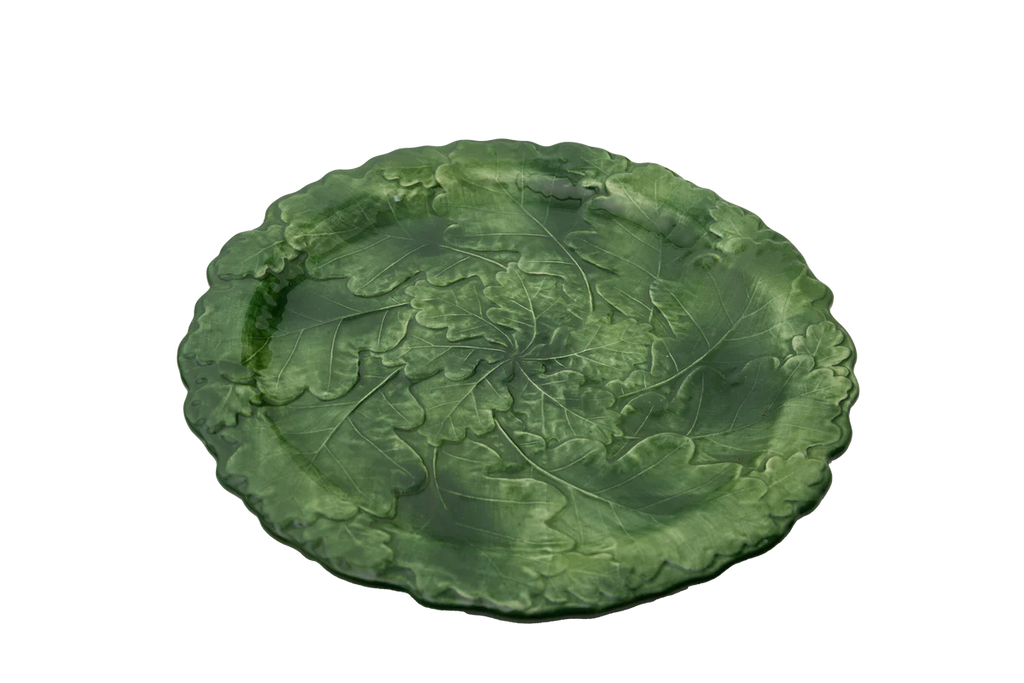 Compagnia Small Bowl/Leaf Plate, Green Oak Leaves