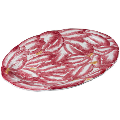 Compagnia Bowl/Platter, Large, Pink/Green Radish
