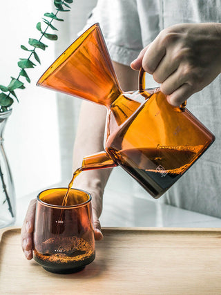 Glass Pour-Over Coffee Maker Set – All-in-One Manual Coffee Brewer