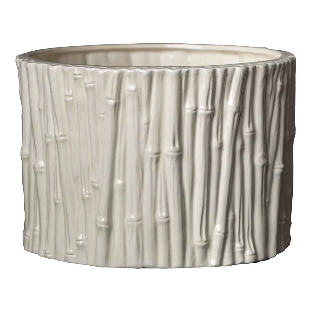 Bamboo Cachepot, Ivory, Large/Medium/Small