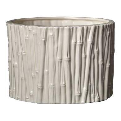 Bamboo Cachepot, Ivory, Large/Medium/Small