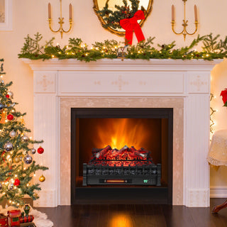 26-Inch Smart WiFi Infrared Quartz Electric Fireplace Insert with Realistic Logs – Black
