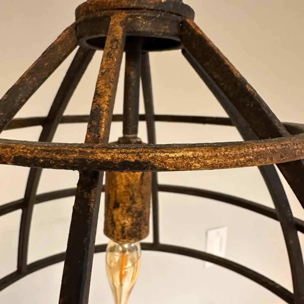 Rustic Iron Pendant Light with Adjustable Chain