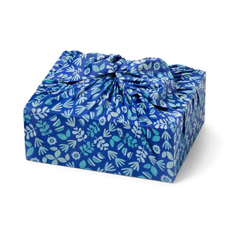 Large Reusable Cloth Furoshiki Gift Wrap | Blue Botanical