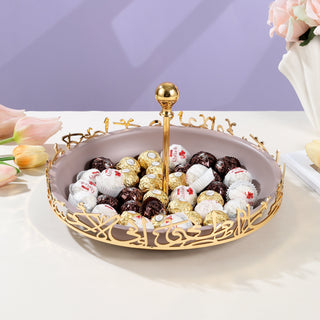 Jiwar - Large Serving Stand - Lavender & Gold