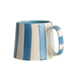 Ceramic Blue Stripe Coffee Cup Set of 4