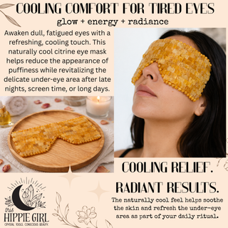Golden Glow Citrine Eye Mask – Genuine Crystal Cooling Spa Ritual