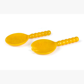 Resin Salad Server Yellow Set of 2