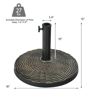 27-Lb. Resin Patio Market Umbrella Base with Rattan Design