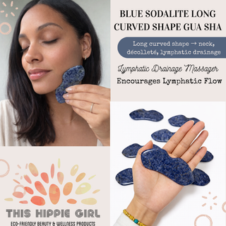 Blue Sodalite Gua Sha Set – Facial Sculpting & Massage Tools