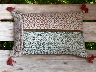 Hand Block Print Rectangular Throw Pillow – Artisan Cotton Home Decor