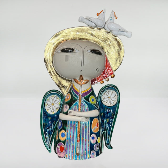 Angel of Peaceful Wings – Love Angel Ceramic Sculpture by Aram Hunanyan
